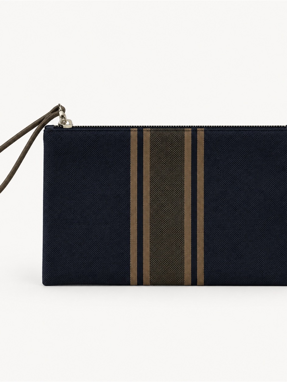 Rothy’s Black and Brown Stripe Wrist Pouch